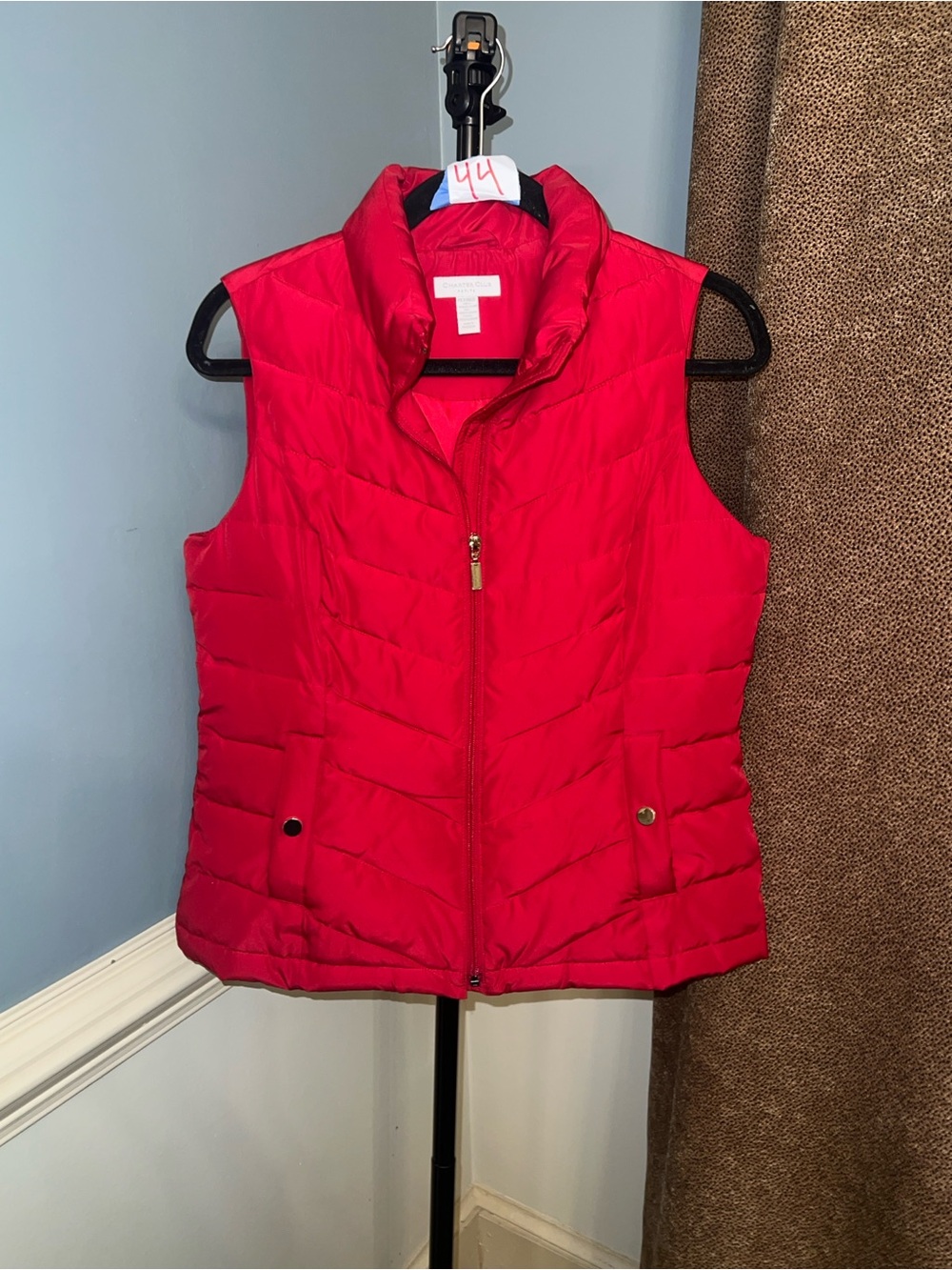Charter Club Bright Red Quilted Puffer Vest